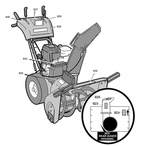 Decals Diagram and Parts List for C950-52313-1 2004 Briggs and Stratton Snow Blower